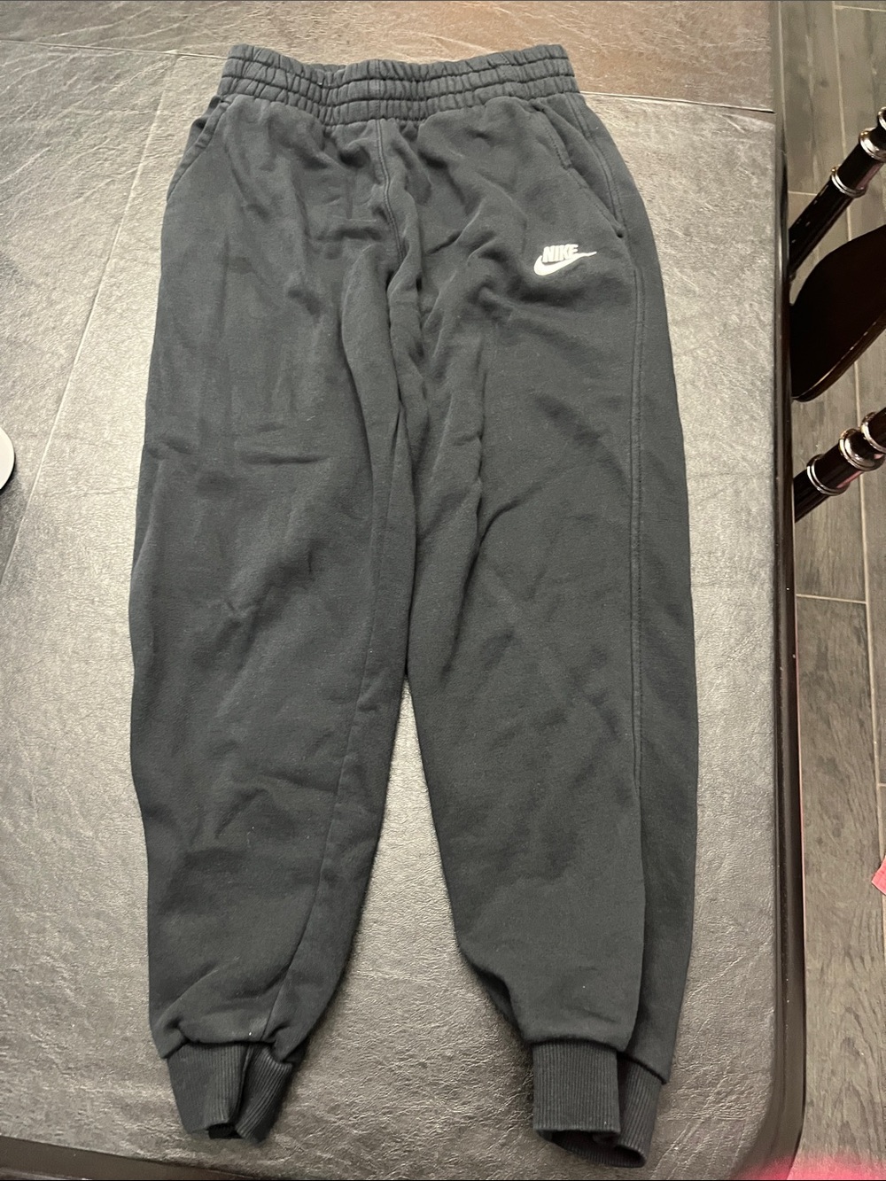 Nike Black Fleece Jogger Pants with White Swoosh